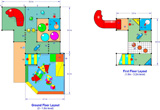 Colourful non-3D plan layout